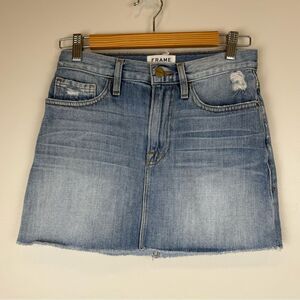 Frame Denim Le Mini Skirt Fray Edge Women' Size 24 Ryde Style LMSKRE207